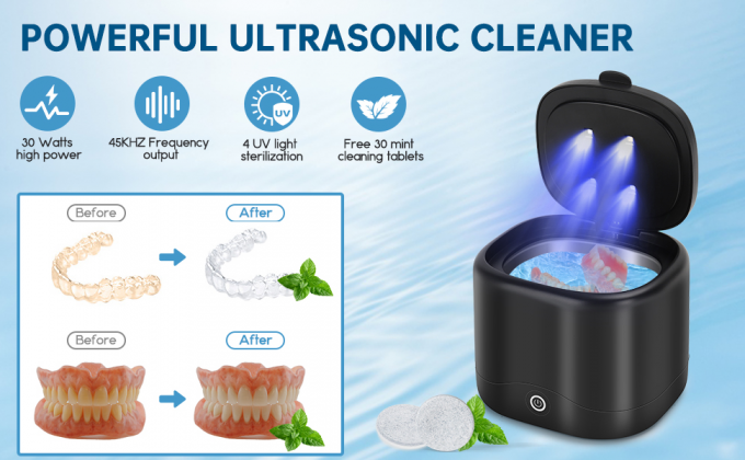 Ультразвуковое очищающее средство для зубных протезов и зубных застежек 45K 1